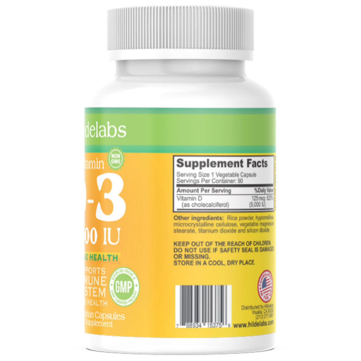 Vitamin D3 5000 IU Veggie Caps 90ct