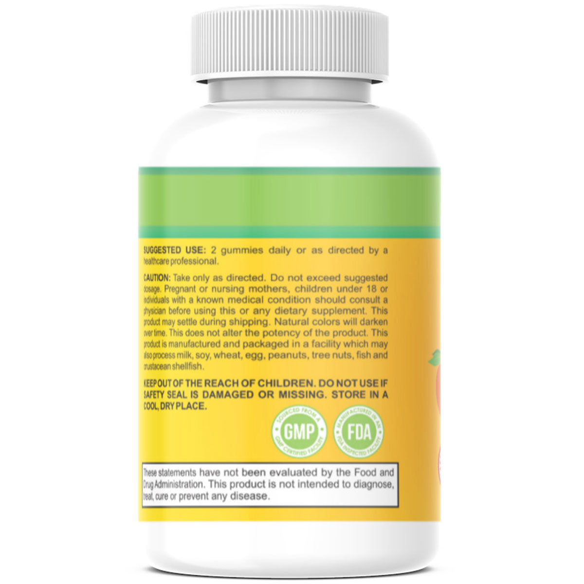 Vitamin D3 2000 IU Per Serving Gummies Peach Mango Strawberry Flavored 90ct